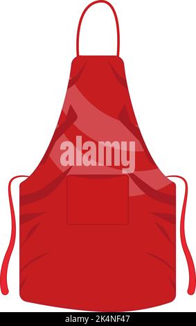 Rote Schürze, Illustration, Vektor auf weißem Hintergrund. Stock Vektor