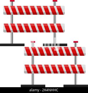 Barrikade auf der Straße, Illustration, Vektor auf weißem Hintergrund. Stock Vektor
