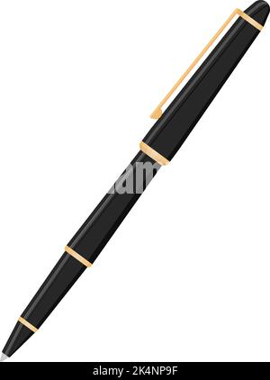 Schwarzer Bürostift, Illustration, Vektor auf weißem Hintergrund. Stock Vektor