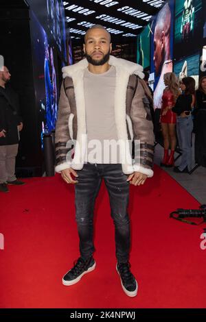 London, Großbritannien. 03. Oktober 2022. Chris Eubank Jr besucht seine Matchroom und Wasserman Fight Week Launch Party in Outernet, London. Kredit: SOPA Images Limited/Alamy Live Nachrichten Stockfoto