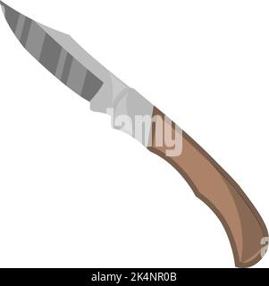 Taschenmesser aus Stahl, Illustration, Vektor auf weißem Hintergrund. Stock Vektor