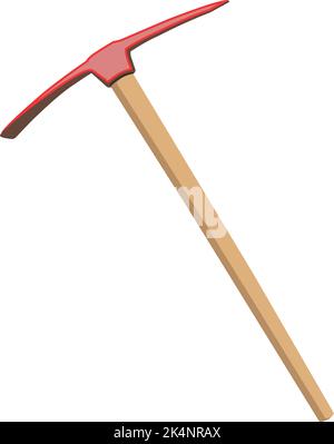 Rote Pick-Axt, Illustration, Vektor auf weißem Hintergrund. Stock Vektor