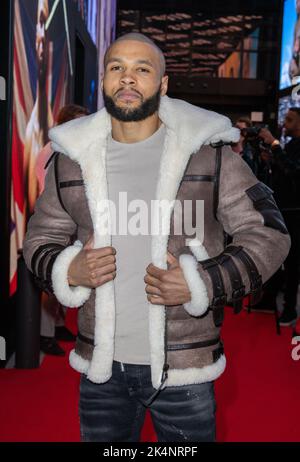 London, Großbritannien. 03. Oktober 2022. Chris Eubank Jr besucht seine Matchroom und Wasserman Fight Week Launch Party in Outernet, London. (Foto: Phil Lewis/SOPA Images/Sipa USA) Quelle: SIPA USA/Alamy Live News Stockfoto