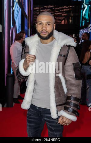 London, Großbritannien. 03. Oktober 2022. Chris Eubank Jr besucht seine Matchroom und Wasserman Fight Week Launch Party in Outernet, London. (Foto: Phil Lewis/SOPA Images/Sipa USA) Quelle: SIPA USA/Alamy Live News Stockfoto