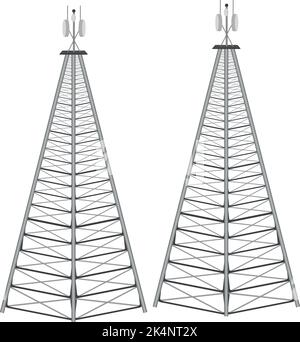 Handy-Turm, Illustration, Vektor auf weißem Hintergrund. Stock Vektor