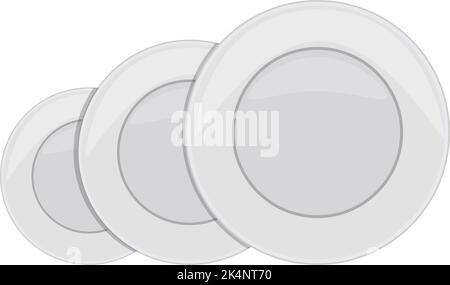 Einfache weiße Platten, Illustration, Vektor auf weißem Hintergrund. Stock Vektor