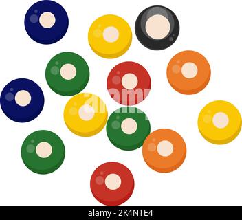 Bunte Poolkugeln, Illustration, Vektor auf weißem Hintergrund. Stock Vektor