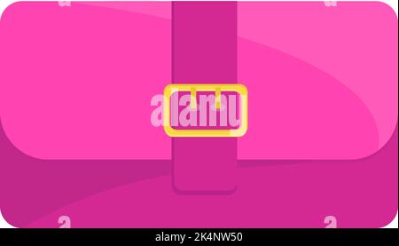 Pinkfarbenes Frauengeldbörse, Illustration, Vektor auf weißem Hintergrund. Stock Vektor