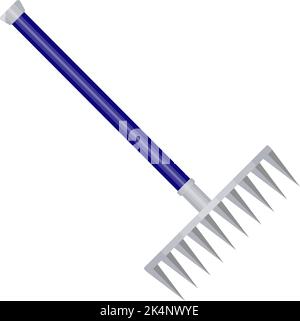 Rasenrechen, Illustration, Vektor auf weißem Hintergrund. Stock Vektor