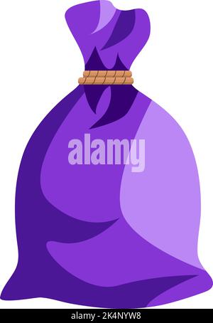 Violetter Sack, Illustration, Vektor auf weißem Hintergrund. Stock Vektor