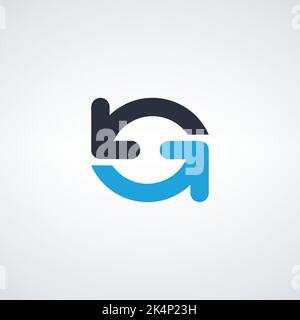 Schwarze Richtungspfeile für Übertragung, Synchronisation, Migration von Daten. Verkehrsbrücke oder Austausch konept. Lineares Logotyp Grafikdesign isoliert Stock Vektor