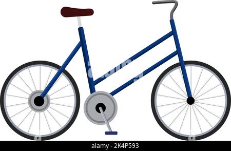 Einfaches blaues Fahrrad, Illustration, Vektor auf weißem Hintergrund. Stock Vektor