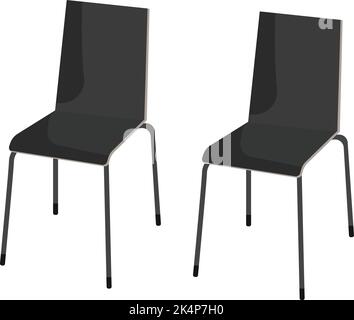 Zwei schwarze Stühle, Illustration, Vektor auf weißem Hintergrund. Stock Vektor