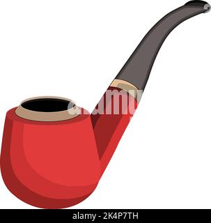Rote klassische Rauchpfeife, Illustration, Vektor auf weißem Hintergrund. Stock Vektor