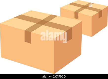 Versiegelte Boxen, Illustration, Vektor auf weißem Hintergrund. Stock Vektor