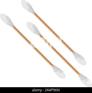 Wattestäbchen, Illustration, Vektor auf weißem Hintergrund. Stock Vektor
