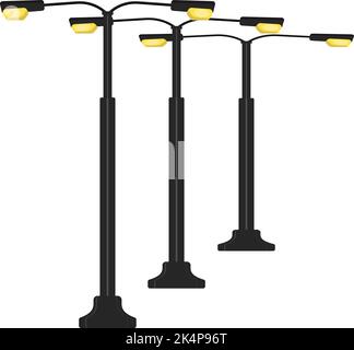 Dekorative Straßenbeleuchtung, Illustration, Vektor auf weißem Hintergrund. Stock Vektor