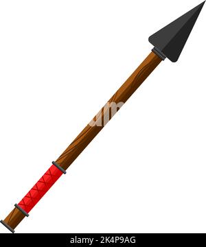 Kampf Speer, Illustration, Vektor auf weißem Hintergrund. Stock Vektor