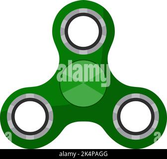 Grüner Fidget-Spinner, Illustration, Vektor auf weißem Hintergrund. Stock Vektor