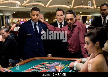 TERRENCE HOWARD, Jon Favreau, Robert Downey jr., IRON MAN, 2008 Stockfoto