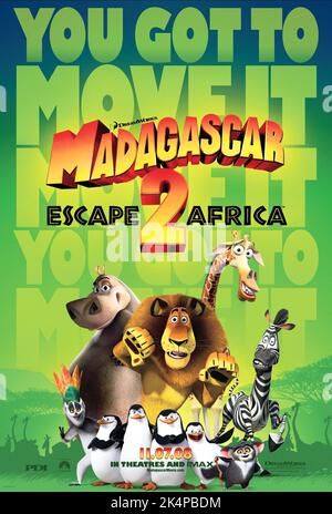 Film Poster, MADAGASCAR: ESCAPE 2 Africa, 2008 Stockfoto