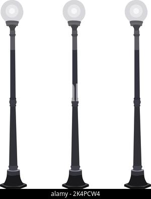 Straßenlampen, Illustration, Vektor auf weißem Hintergrund. Stock Vektor