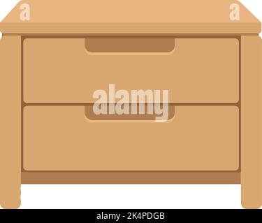 Kleine Holzschubladen, Illustration, Vektor auf weißem Hintergrund. Stock Vektor