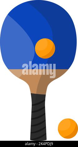 Blauer Tischtennisschläger, Illustration, Vektor auf weißem Hintergrund. Stock Vektor