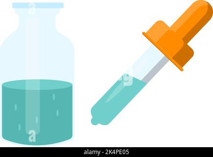 Blauer Pipette, Illustration, Vektor auf weißem Hintergrund. Stock Vektor