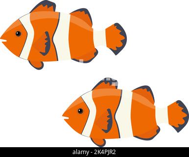 Clown Fisch, Illustration, Vektor auf weißem Hintergrund. Stock Vektor