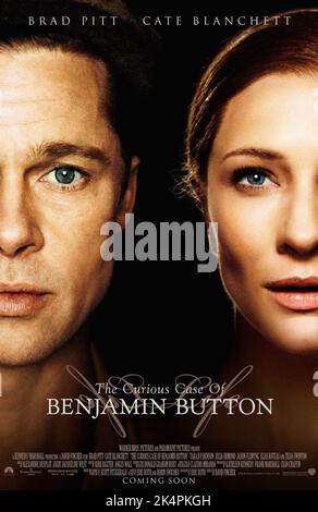 BRAD PITT, CATE BLANCHETT FILMPOSTER, DER KURIOSE FALL VON BENJAMIN BUTTON, 2008 Stockfoto