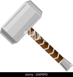 Thors Hammer, Illustration, Vektor auf weißem Hintergrund. Stock Vektor