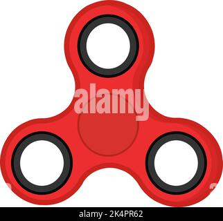 Roter Fidget-Spinner, Illustration, Vektor auf weißem Hintergrund. Stock Vektor