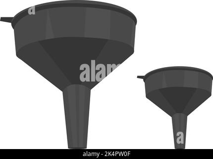 Zwei schwarze Trichter, Illustration, Vektor auf weißem Hintergrund. Stock Vektor