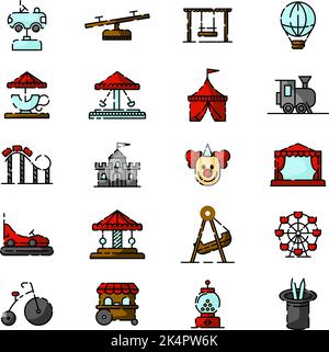 Vergnügungspark, Illustration, Vektor auf weißem Hintergrund. Stock Vektor