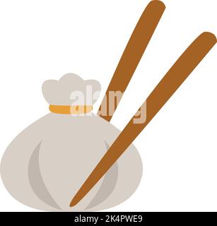 Asiatische Lebensmittel Dim Sum, Illustration, Vektor auf weißem Hintergrund. Stock Vektor