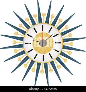 Dekorative Wanduhr, Illustration, Vektor auf weißem Hintergrund. Stock Vektor