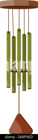 Sound Wind Chimy, Illustration, Vektor auf weißem Hintergrund. Stock Vektor