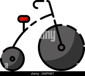 Vergnügungspark Fahrrad, Illustration, Vektor auf weißem Hintergrund. Stock Vektor