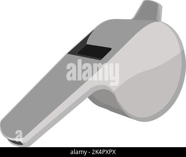 Silberne Pfeife, Illustration, Vektor auf weißem Hintergrund. Stock Vektor