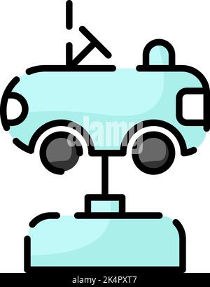 Vergnügungspark Autofahrt, Illustration, Vektor auf weißem Hintergrund. Stock Vektor