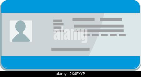 Blauer Ausweis, Illustration, Vektor auf weißem Hintergrund. Stock Vektor