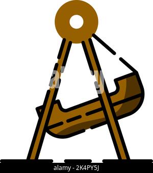 Vergnügungspark Schaukel, Illustration, Vektor auf weißem Hintergrund. Stock Vektor