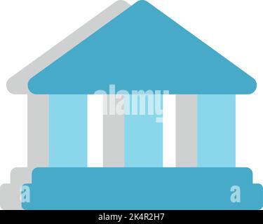 Finanzgebäude, Illustration, Vektor auf weißem Hintergrund. Stock Vektor