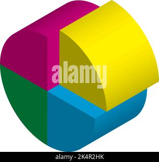 Kreisdiagramm, Illustration, Vektor auf weißem Hintergrund. Stock Vektor