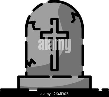 Halloween Grab, Illustration, Vektor auf weißem Hintergrund. Stock Vektor