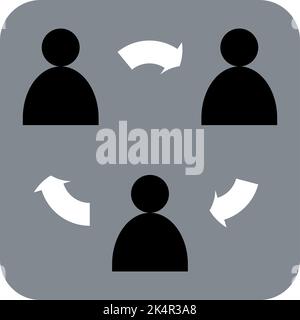 Management Sharing, Illustration, Vektor auf weißem Hintergrund. Stock Vektor