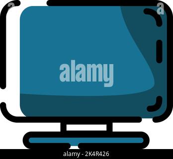 Haushalts-TV, Illustration, Vektor auf weißem Hintergrund. Stock Vektor