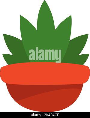Aloe Vera im Topf, Illustration, Vektor auf weißem Hintergrund. Stock Vektor