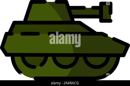 Militärpanzer, Illustration, Vektor auf weißem Hintergrund. Stock Vektor